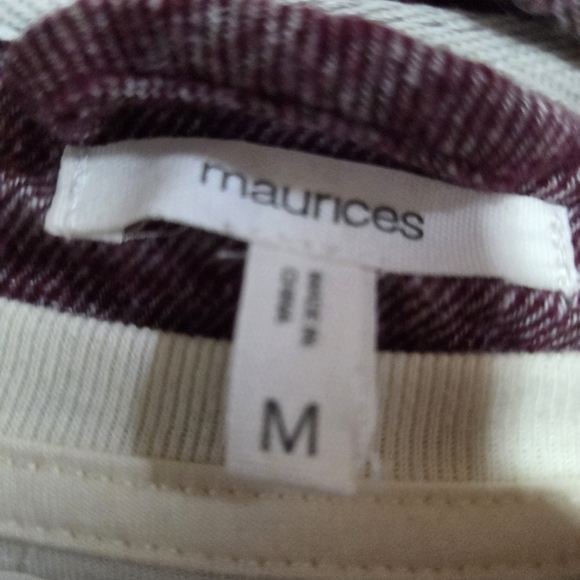 Maurices Maroon and Cream Plaid Shirt And T Shirt - Picture 3 of 6